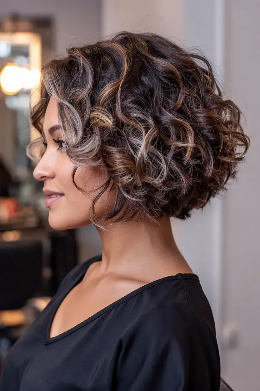 2025 Hair Trends: Fall Cuts That Suit Oval Faces Romantic Curly Bob with Subtle Highlights