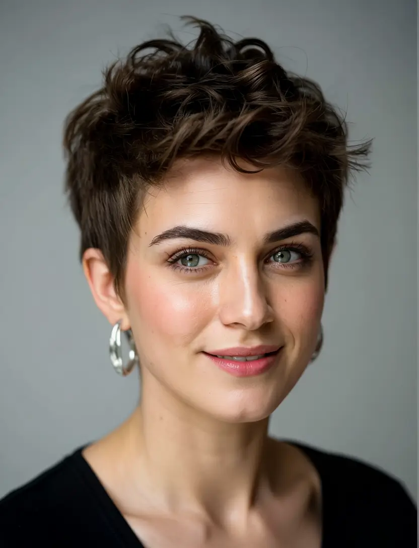 2025 Hair Trends: Fall Cuts That Suit Oval Faces Tousled Pixie with Volume and Edge