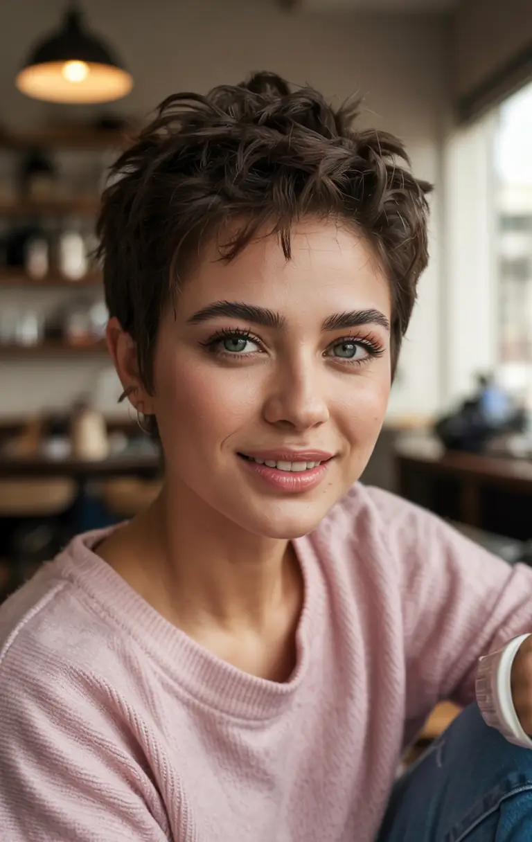 2025 Hair Trends: Fall Cuts That Suit Oval Faces Messy Pixie with Lived-In Texture