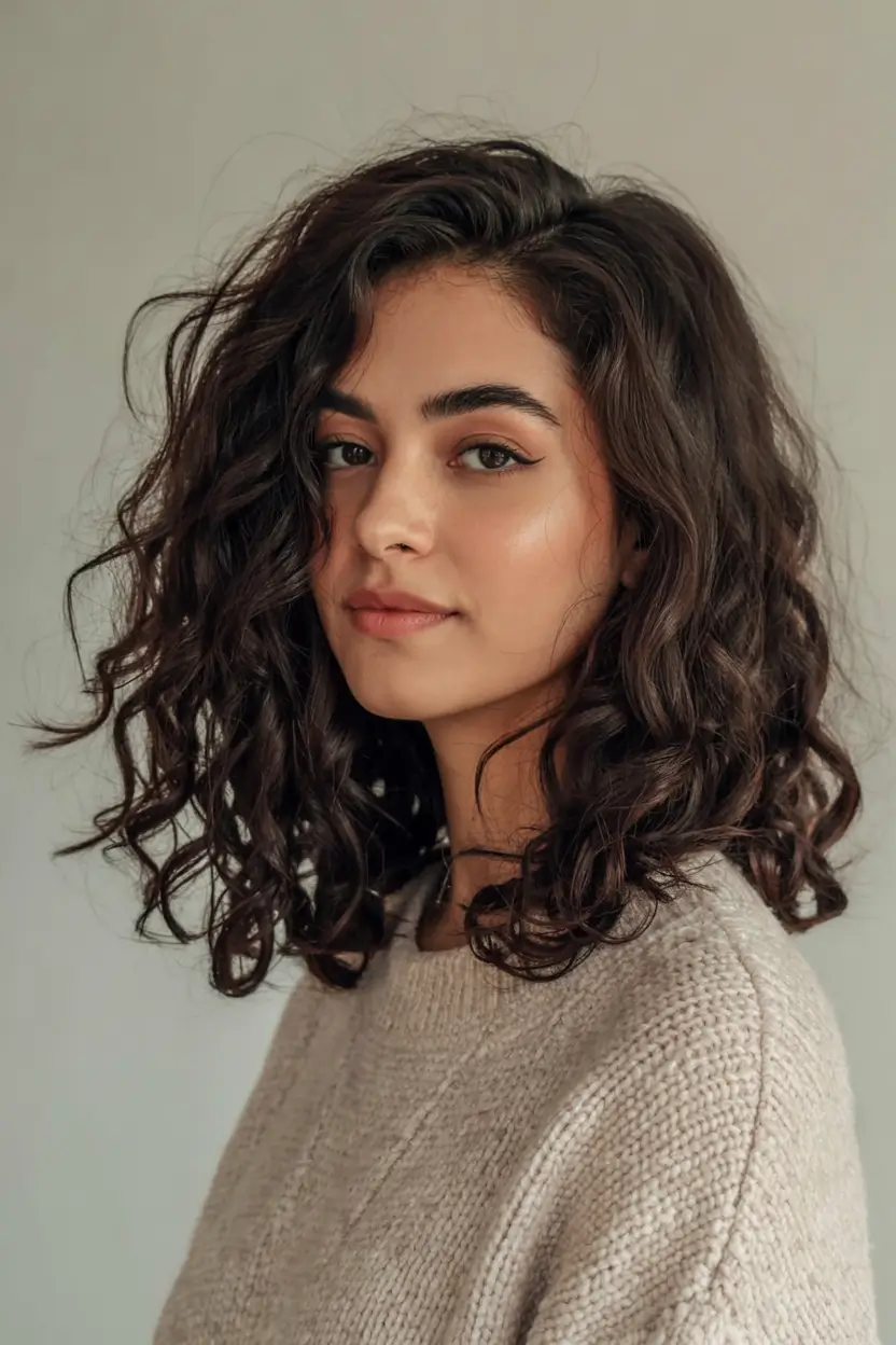 2025 Hair Trends: Fall Cuts That Suit Oval Faces Soft Natural Volume with Curly Mid-Length Layers