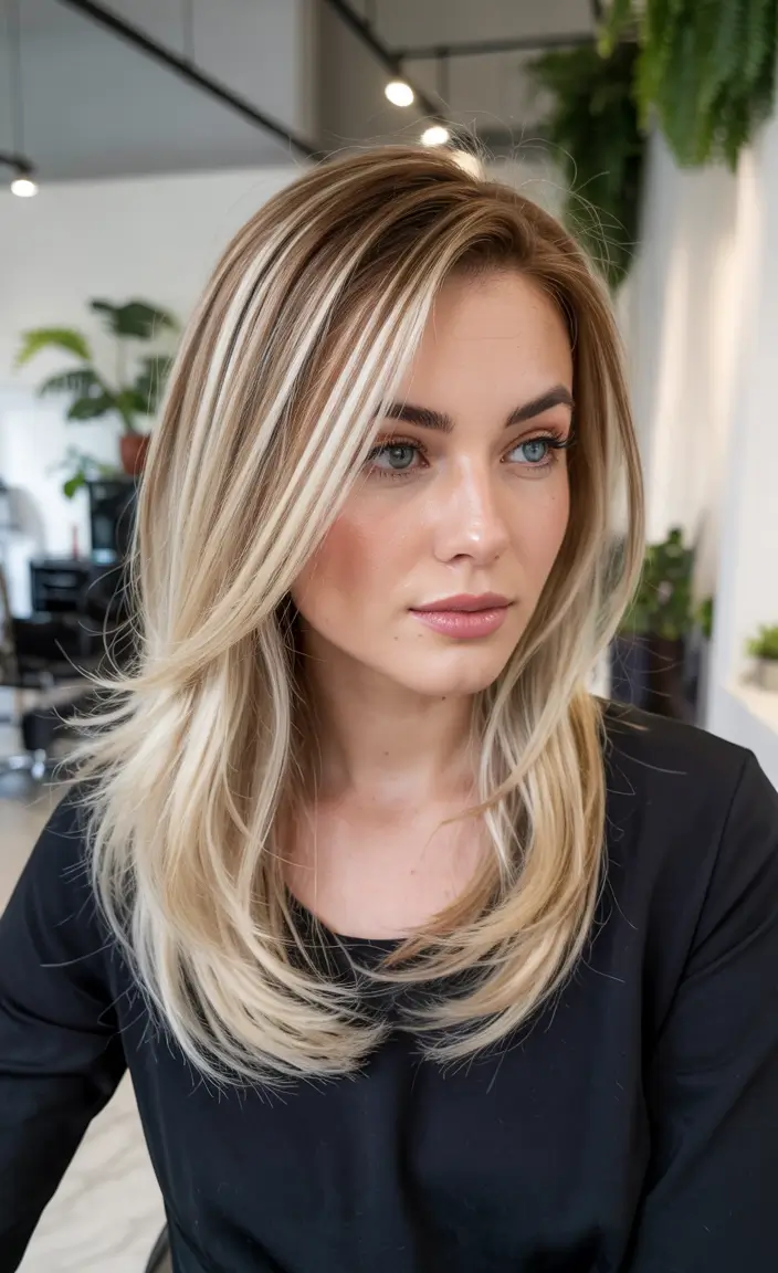 2025 Hair Trends: Fall Cuts That Suit Oval Faces Long Layered Blonde With Soft Feathering