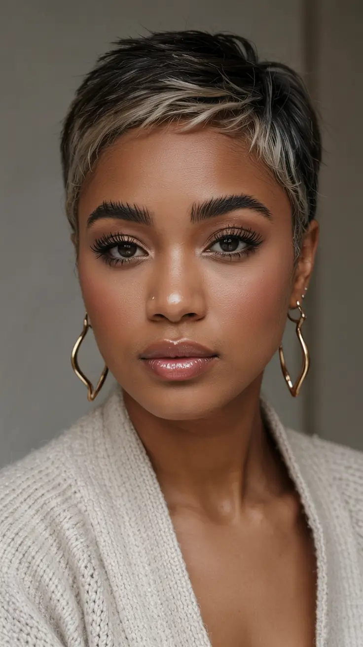 2025 Hair Trends: Fall Cuts That Suit Oval Faces Elegant Textured Pixie with Ashy Accents