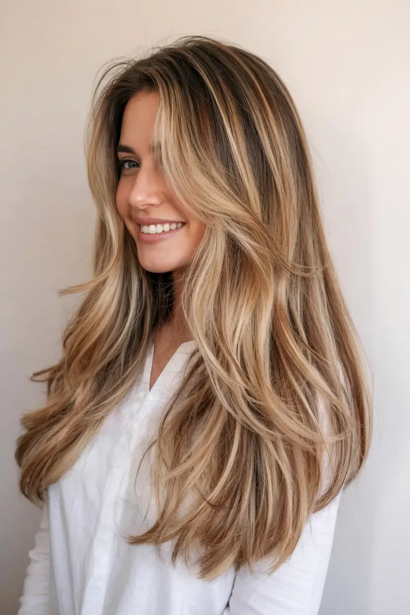 2025 Hair Trends: Fall Cuts That Suit Oval Faces Soft Bronde Waves with Long Layers
