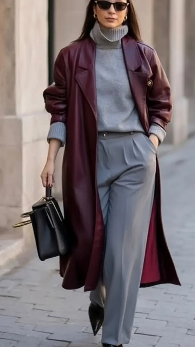 Fall Fashion Refresh – New outfits Ideas for 2025 Oxblood Sophistication When Leather Meets Luxe