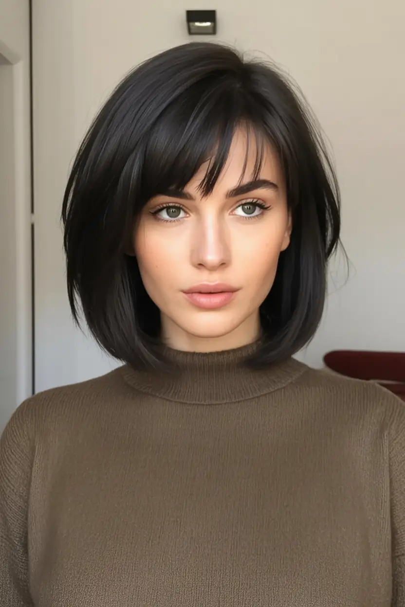 Fall Haircut Ideas for September 2025 Rounded Bob with Structured Bangs