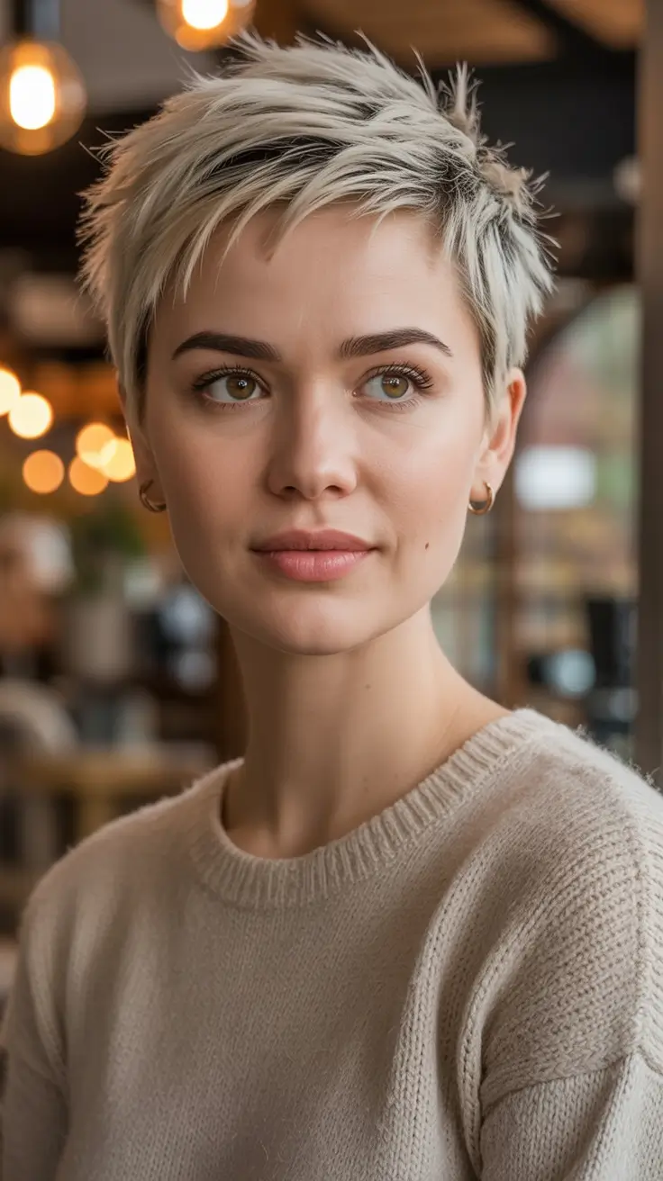 Fall Haircut Ideas for September 2025 Frosted Textured Pixie