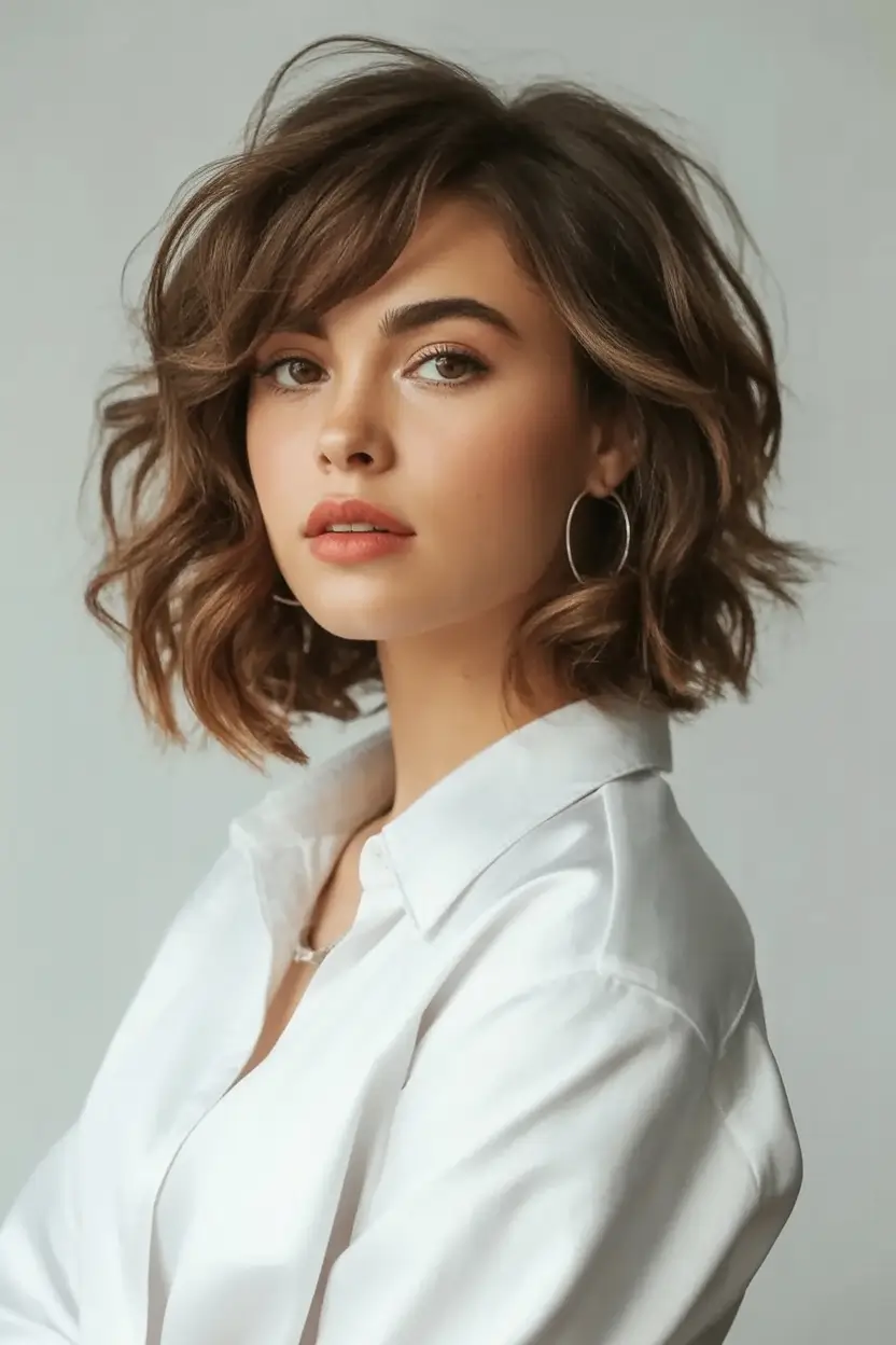 Fall hairstyle for women 2025 Layered Bob with Tousled Body