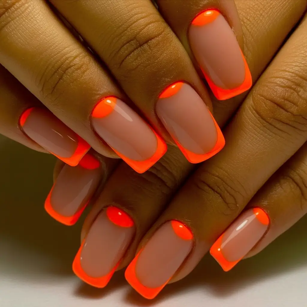 fall nail art ideas for september 2025 Highlighter French Pop