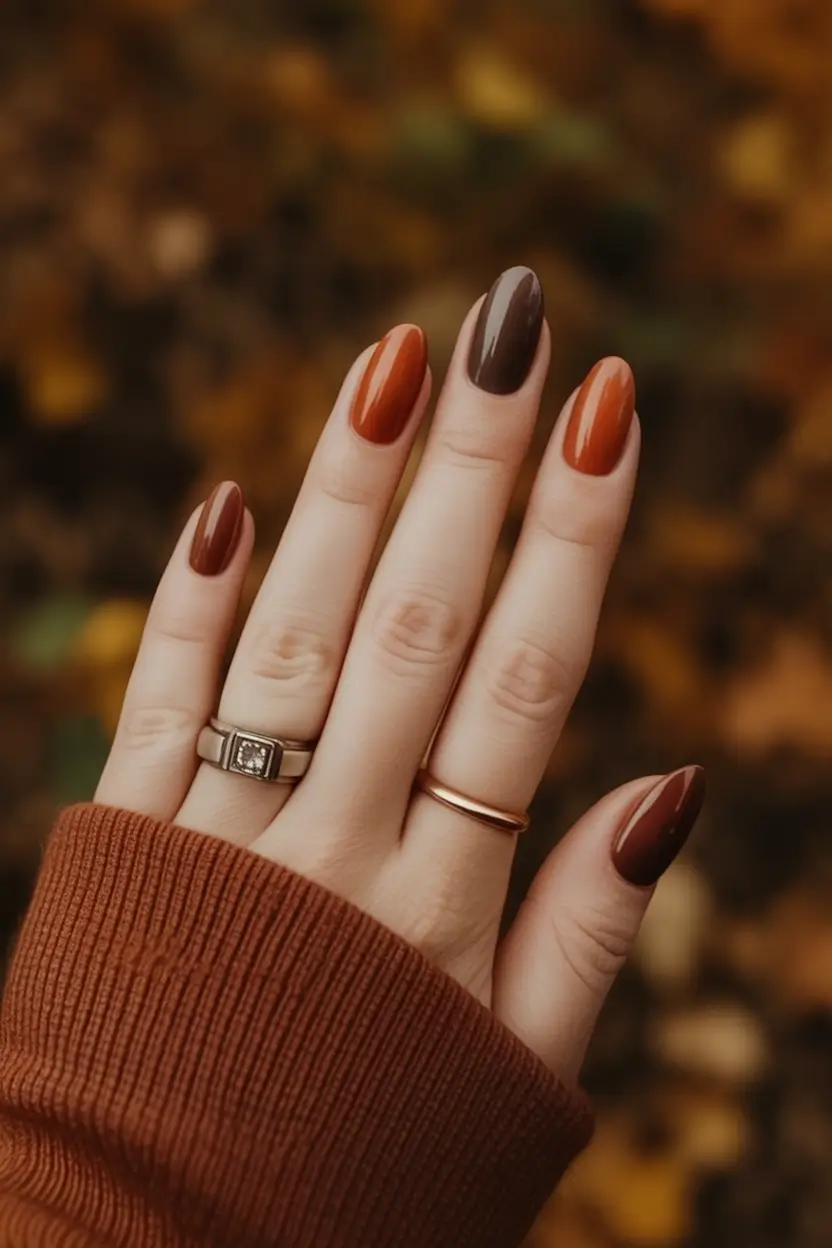 fall nail art ideas for september 2025 Chic Autumn Ombré In Warm Tones