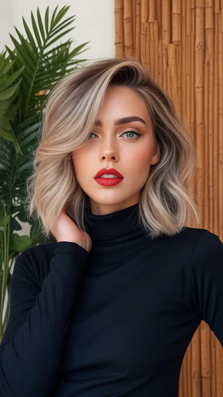 Haircut Inspiration for Fall 2025 Classic Lob with Creamy Blonde Volume