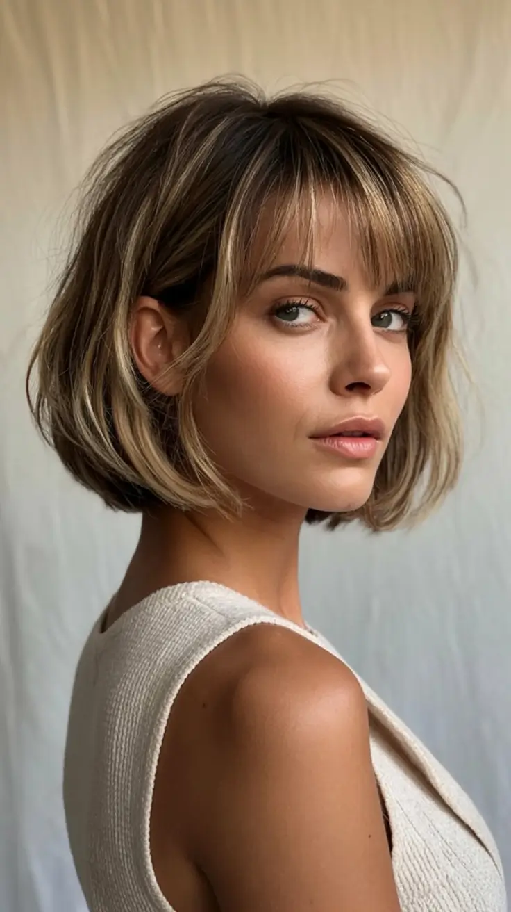 Haircut Inspiration for Fall 2025 French Bob with Baby Bangs