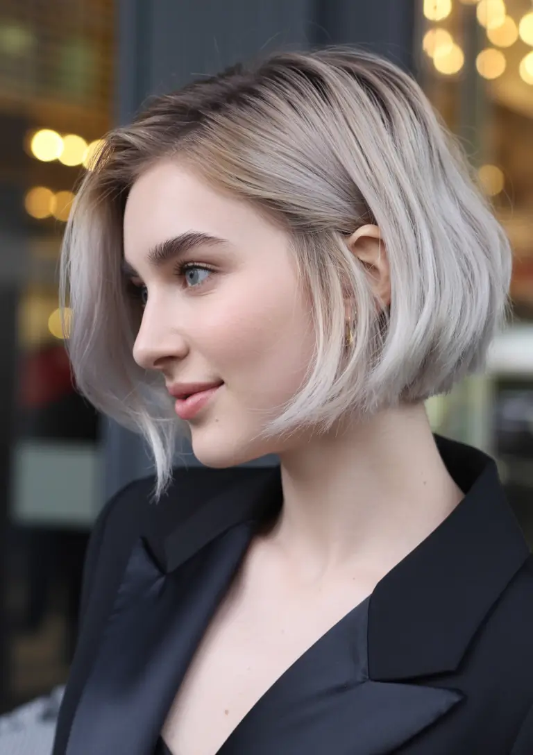 Haircut Inspiration for Fall 2025 Chilled Platinum Classic Bob