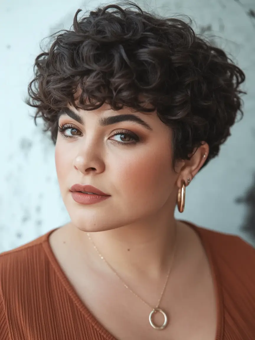 Haircuts for Chubby Face Shapes — Fall 2025 Tight Curls with Major Volume and Shape