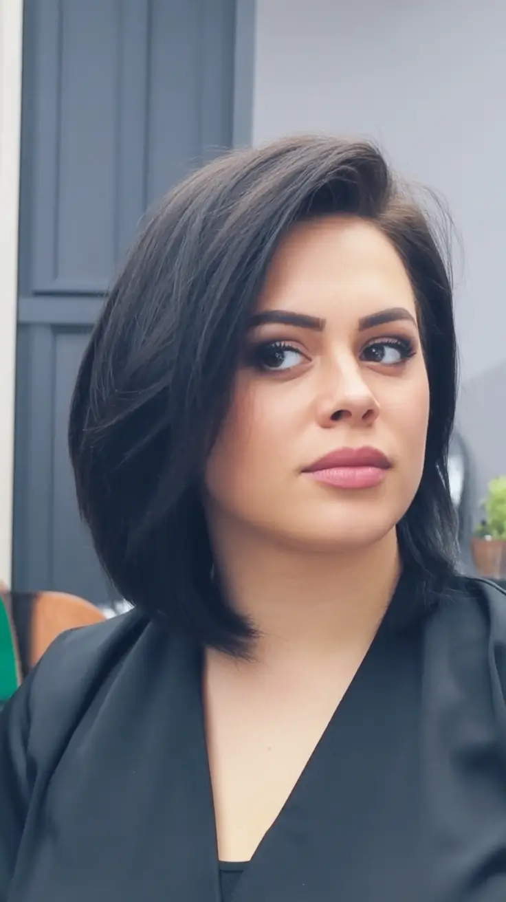 Haircuts for Chubby Face Shapes — Fall 2025 Structured Lob with Side Volume