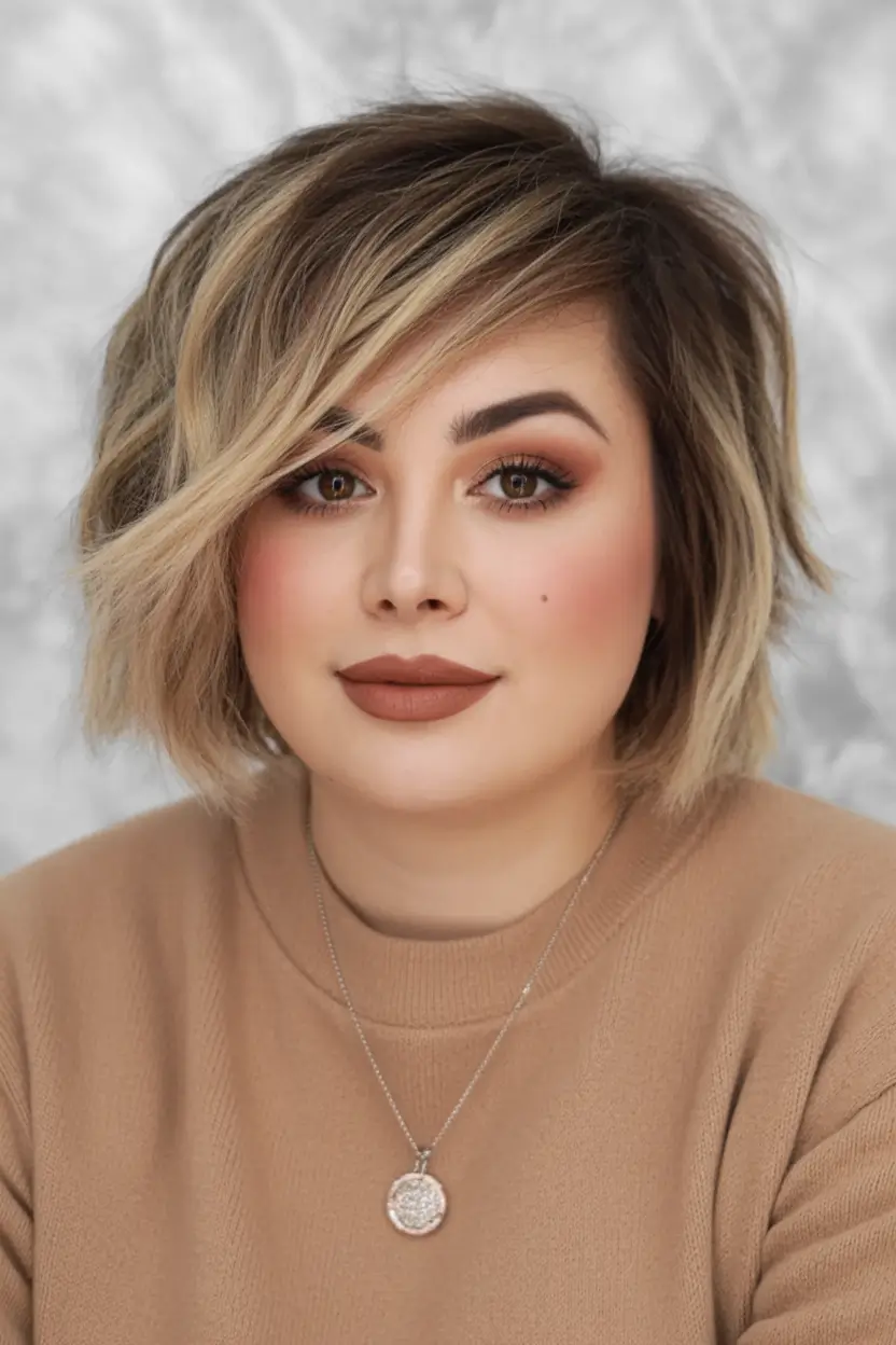 Haircuts for Chubby Face Shapes — Fall 2025 Dimensional Bob with Lived-In Texture