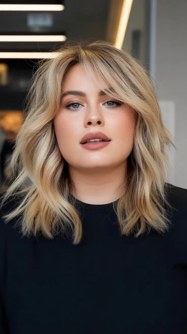 Haircuts for Chubby Face Shapes — Fall 2025 Mid-Length Layers with Soft Curtain Fringe