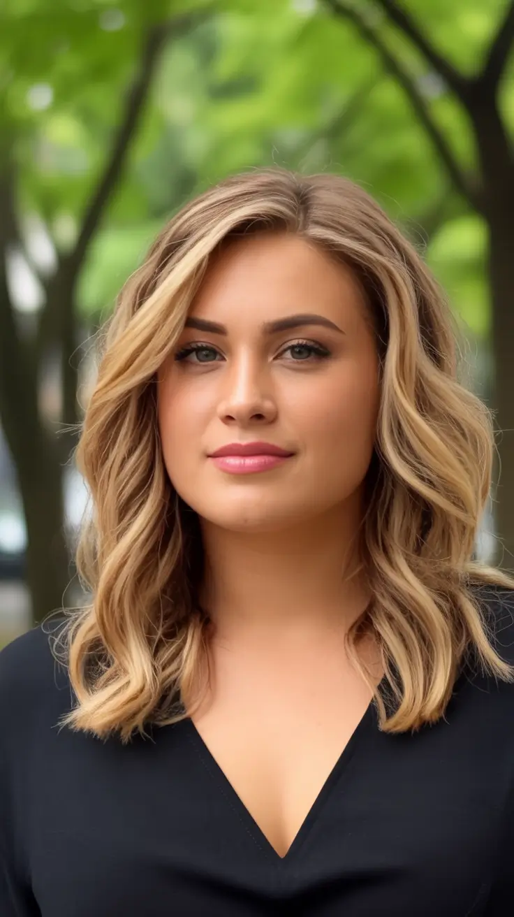 Haircuts for Chubby Face Shapes — Fall 2025 Effortless Waves with Natural Parting