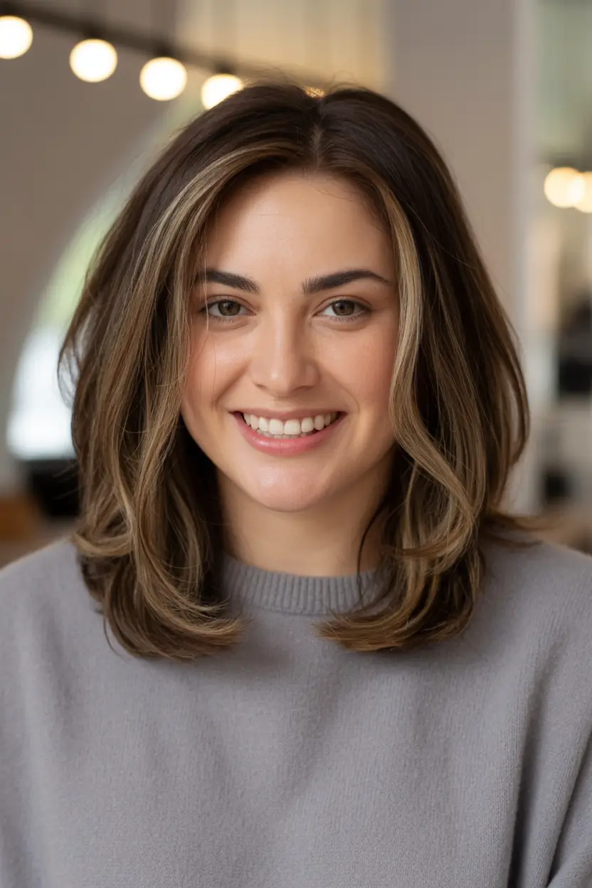 Haircuts for Chubby Face Shapes — Fall 2025 Face-Framing Layers with Subtle Highlights