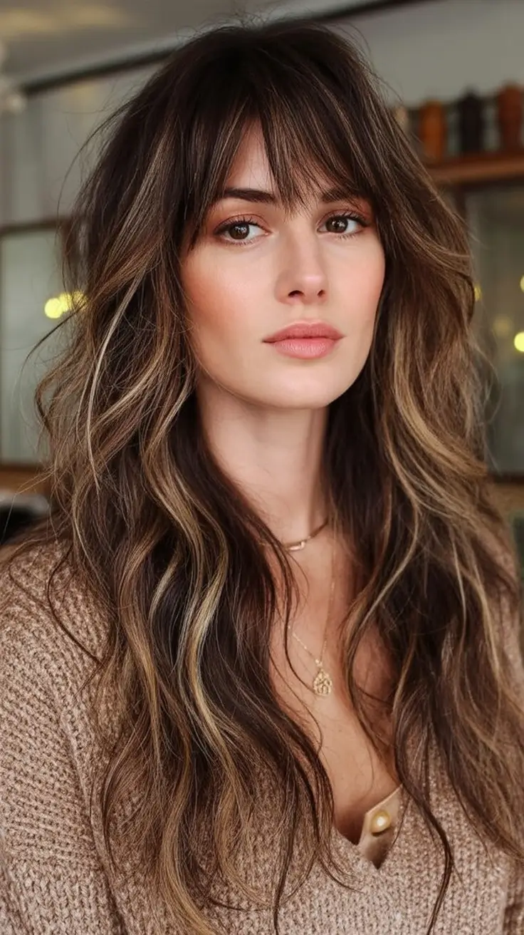 Long Fall Hairstyles to Love in 2025 Soft Layers with Curtain Bangs