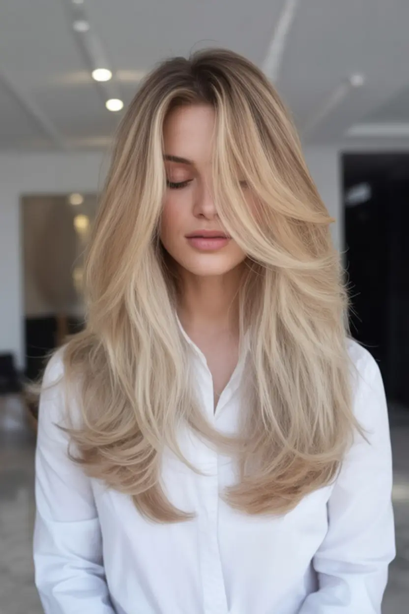 Long Fall Hairstyles to Love in 2025 Feathered Volume with Face-Framing Layers