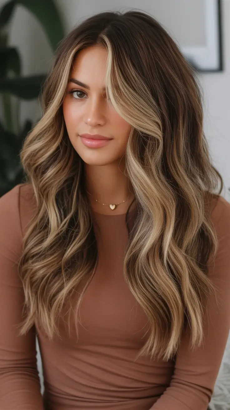 Long Fall Hairstyles to Love in 2025 Dimensional Curls with Face-Framing Highlights
