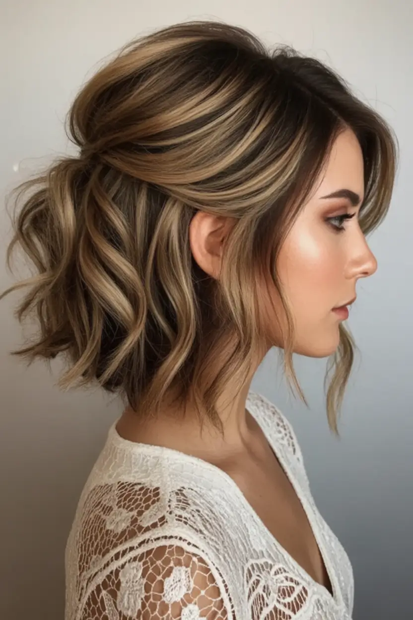 Medium-Length hairstyle for Fall 2025 Textured Bob with Soft Blonde Balayage