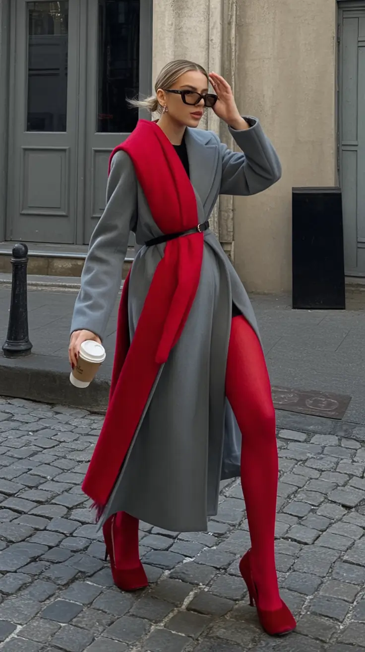 On-Trend Fall outfits Ideas 2025 Red Statement Layers With Power