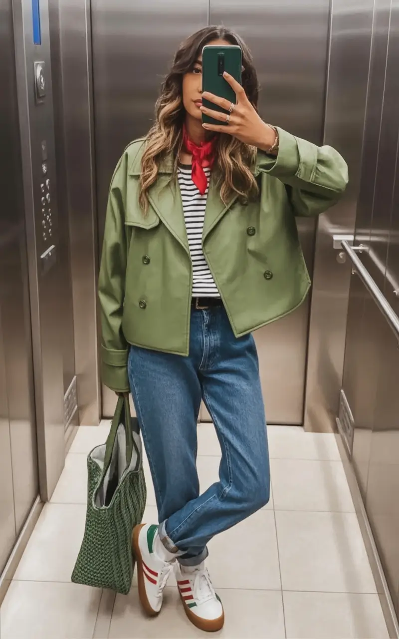 On-Trend Fall outfits Ideas 2025 Stripes and Sage With a French-Girl Twist