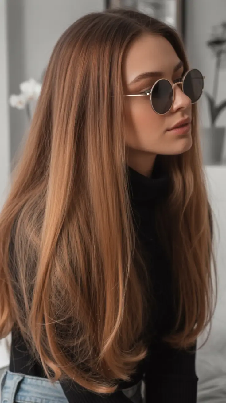 Fall Hair Color Trends for September 2025 Soft Chestnut Straight