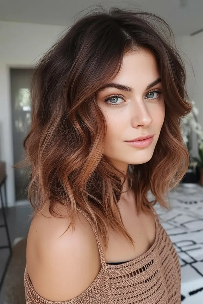 Fall Hair Color Trends for September 2025 Chai Brunette Soft Waves