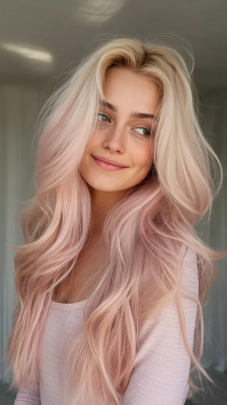 Fall Hair Color Trends for September 2025 Whipped Rose Blonde