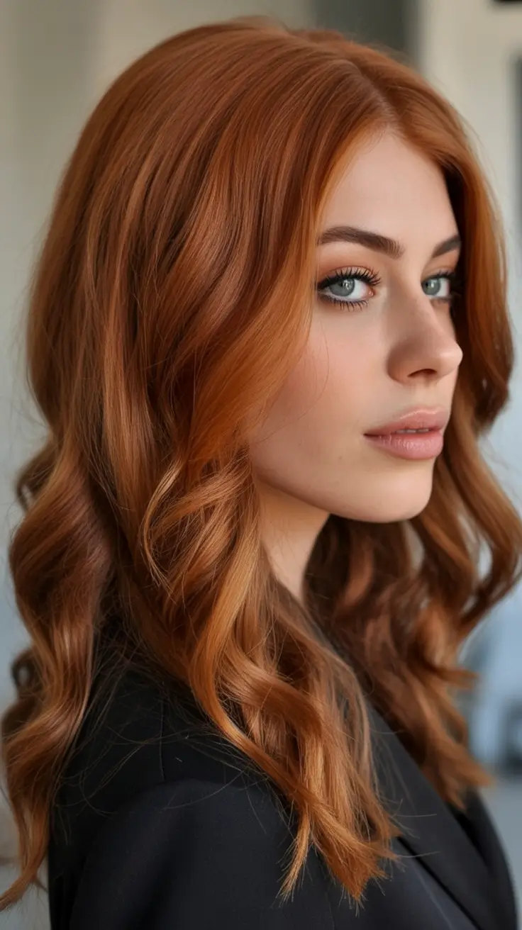 Fall Hair Color Trends for September 2025 Classic Soft Copper Waves for Fall Glow