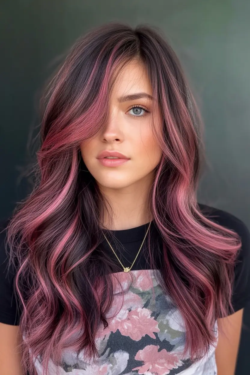 Fall Hair Color Trends for September 2025 Blackberry Pink Ribbons