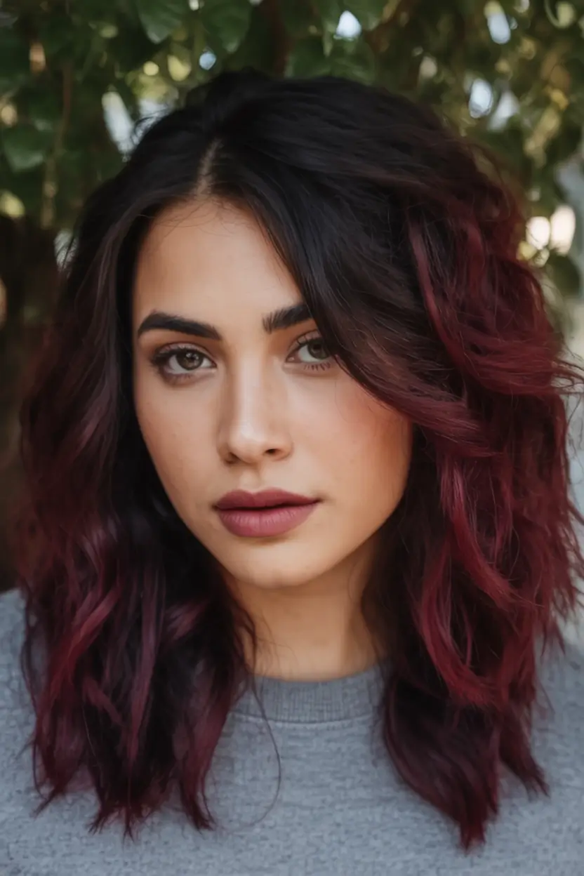 Top Burgundy Hair Color Looks for Autumn 2025 Low-Maintenance Burgundy Shag
