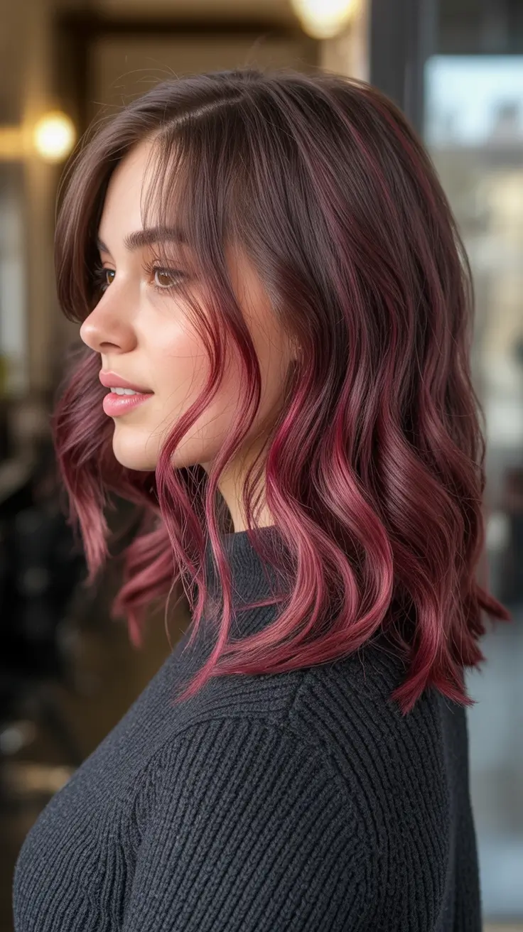 Top Burgundy Hair Color Looks for Autumn 2025 Rose Plum Curls with Dimensional Highlights