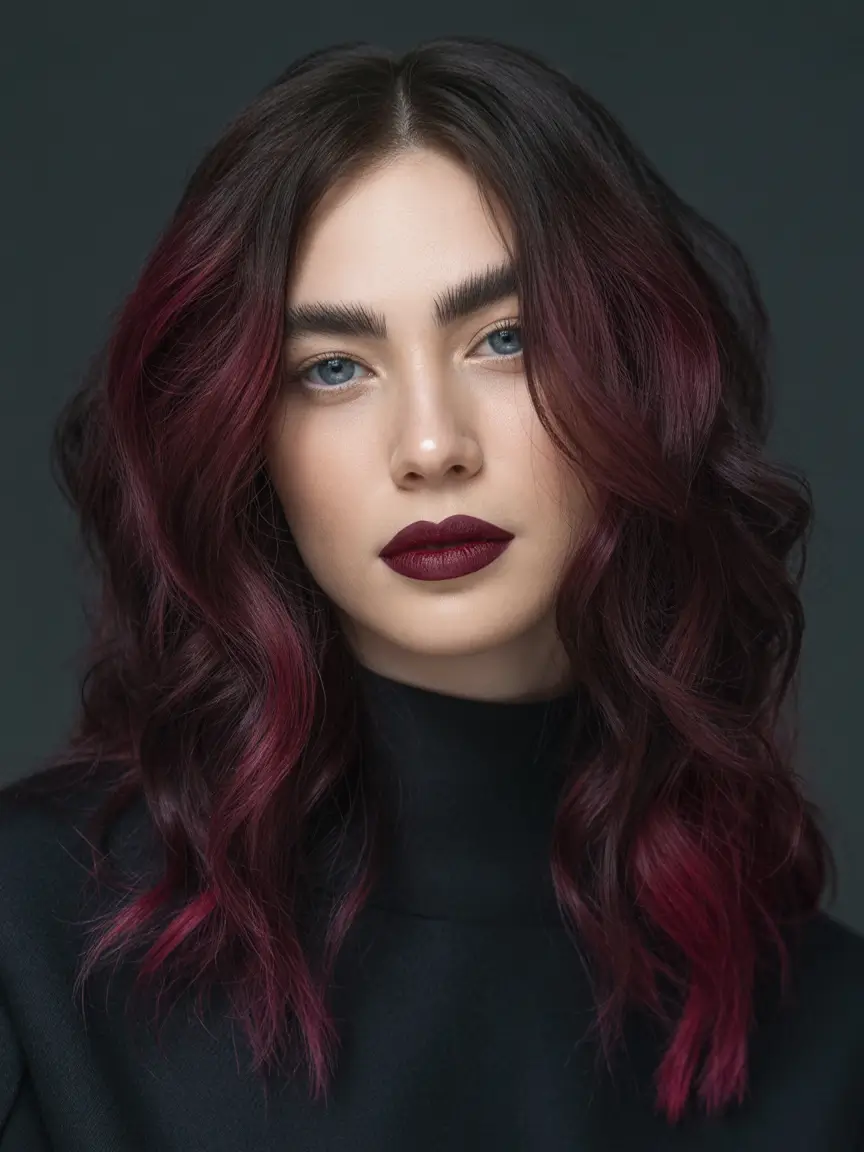 Top Burgundy Hair Color Looks for Autumn 2025 Rich Burgundy Curls with Dimensional Depth