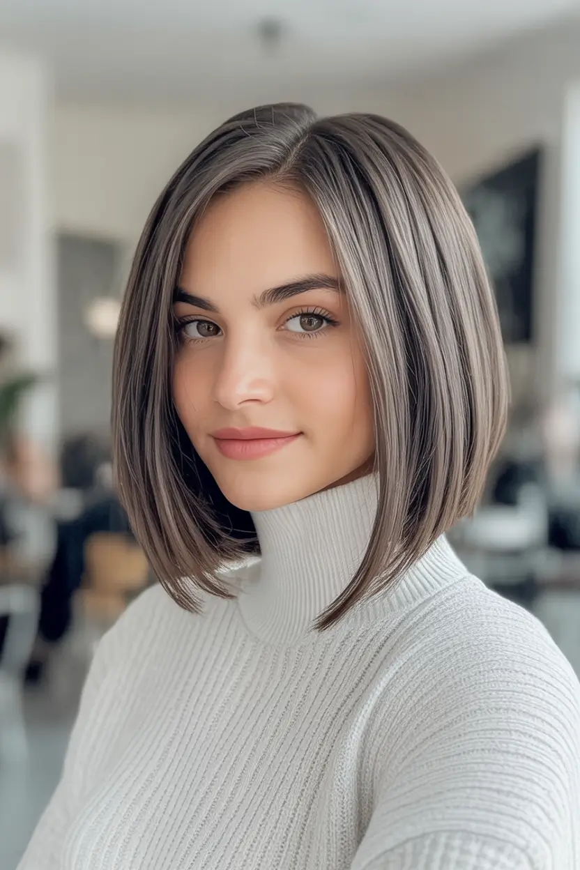 Top Fall 2025 Hair Colors for Cool Skin Soft Ash Mocha Blunt Bob