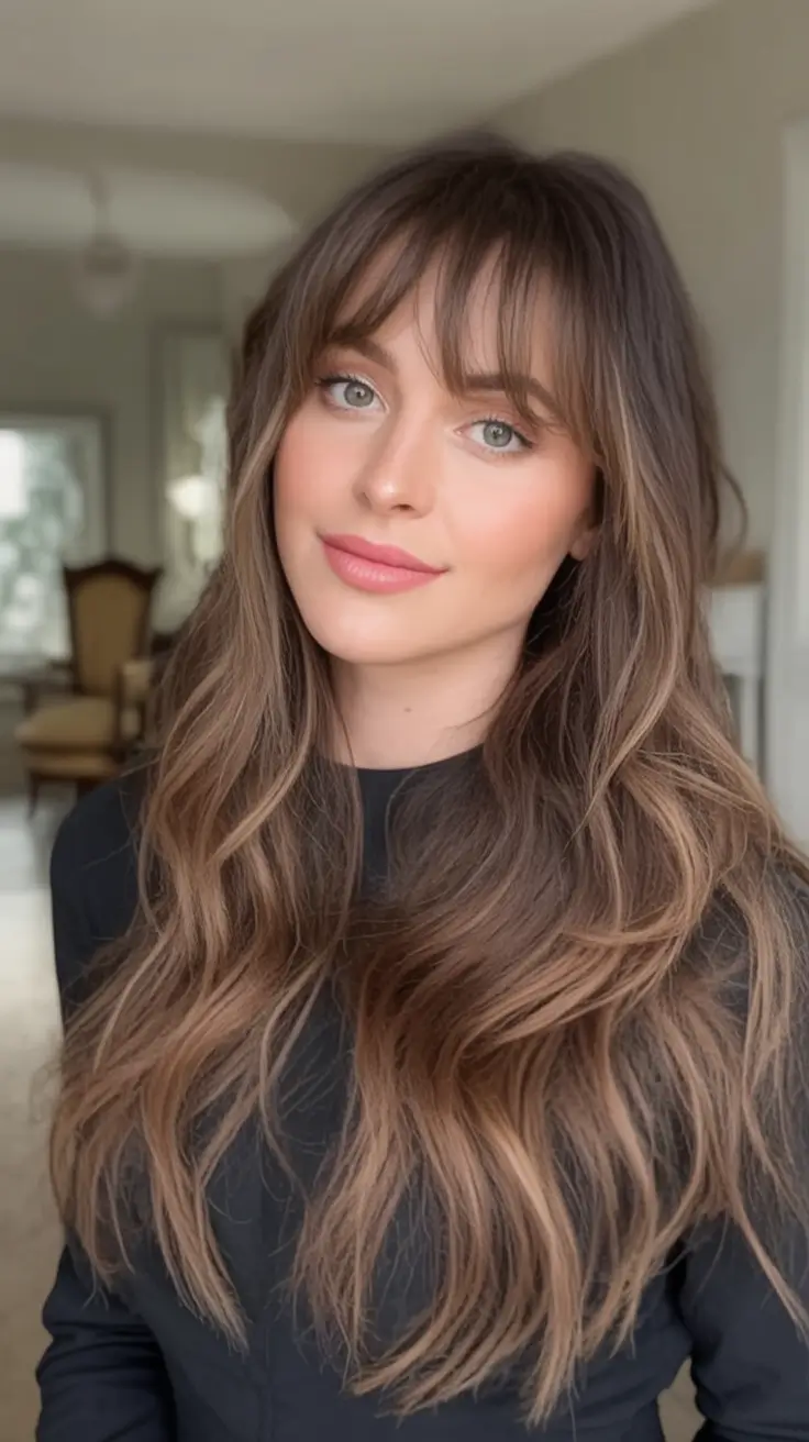 Top Fall 2025 Hair Colors for Cool Skin Cinnamon Beige Balayage with Airy Volume