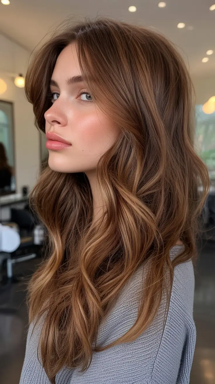 Top Fall 2025 Hair Colors for Cool Skin Golden Chestnut Ribbons in Cocoa Layers