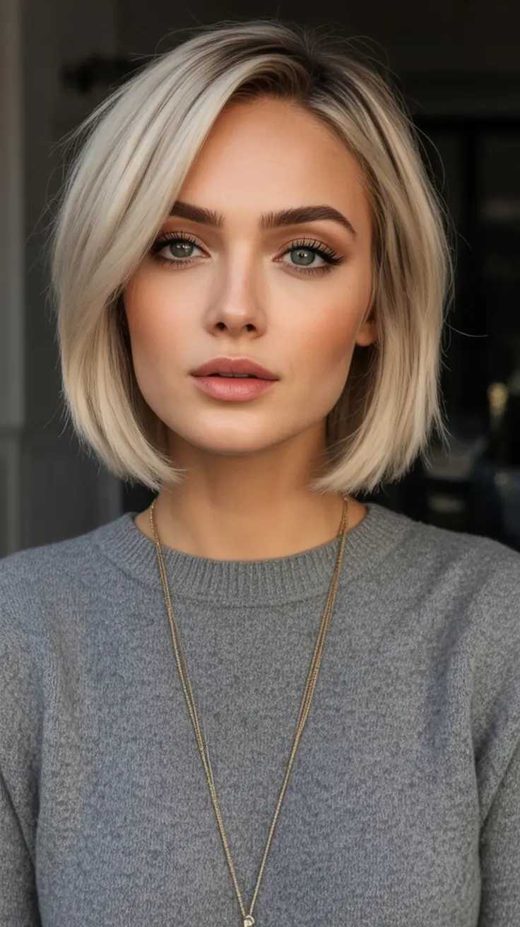 Top Fall 2025 Hair Colors for Cool Skin Neutral Taupe Bob With Dimensional Shine