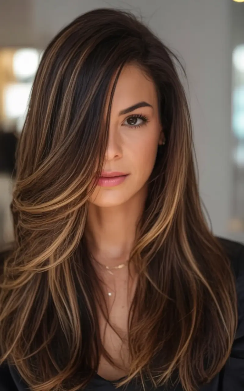 Top Hair Colors to Try This autumn 2025 Subtle Caramel Layers Over Dark Espresso