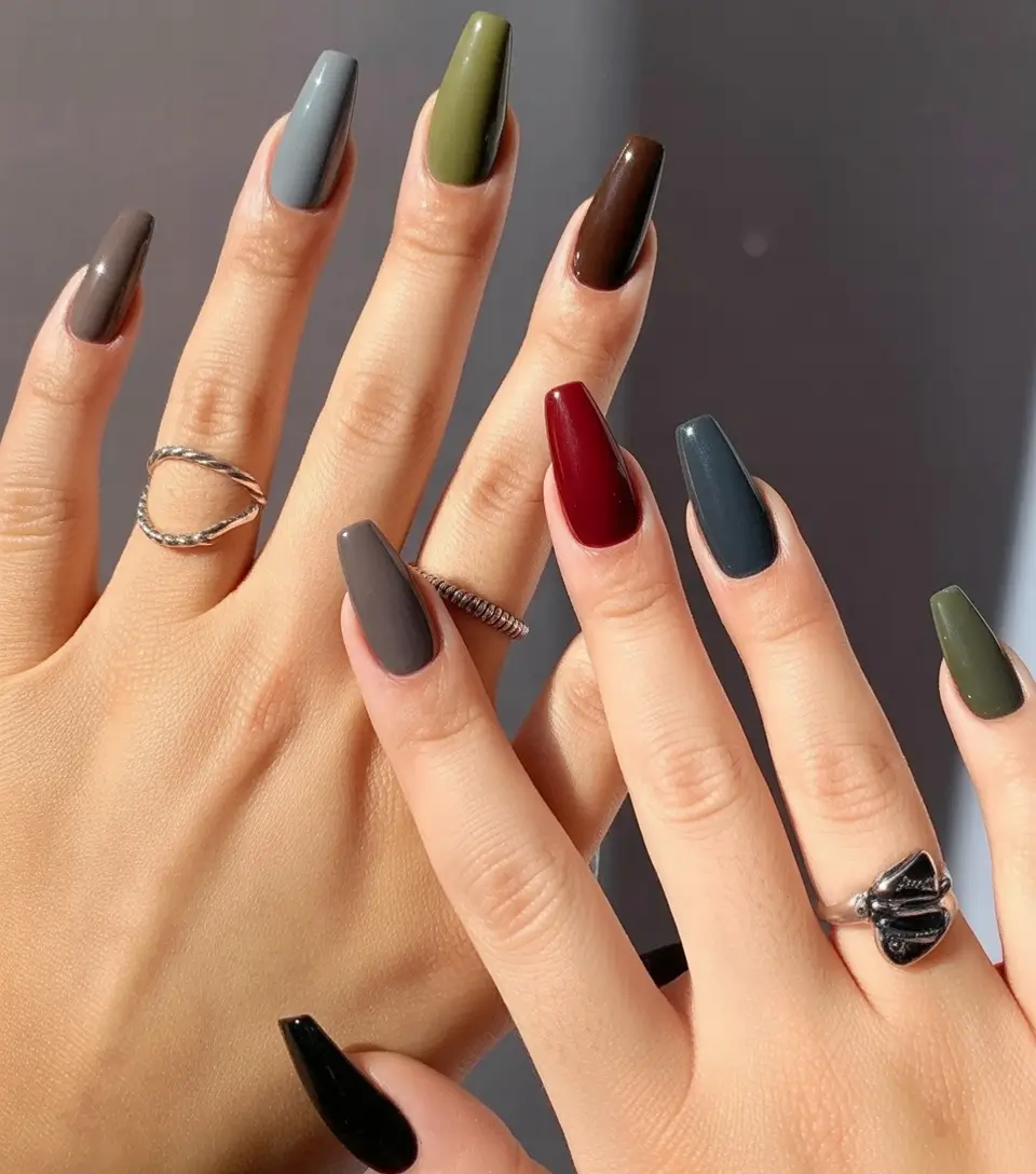 Trendy Fall Season Nails Designs Ideas 2025 Deep Earthy Minimalism