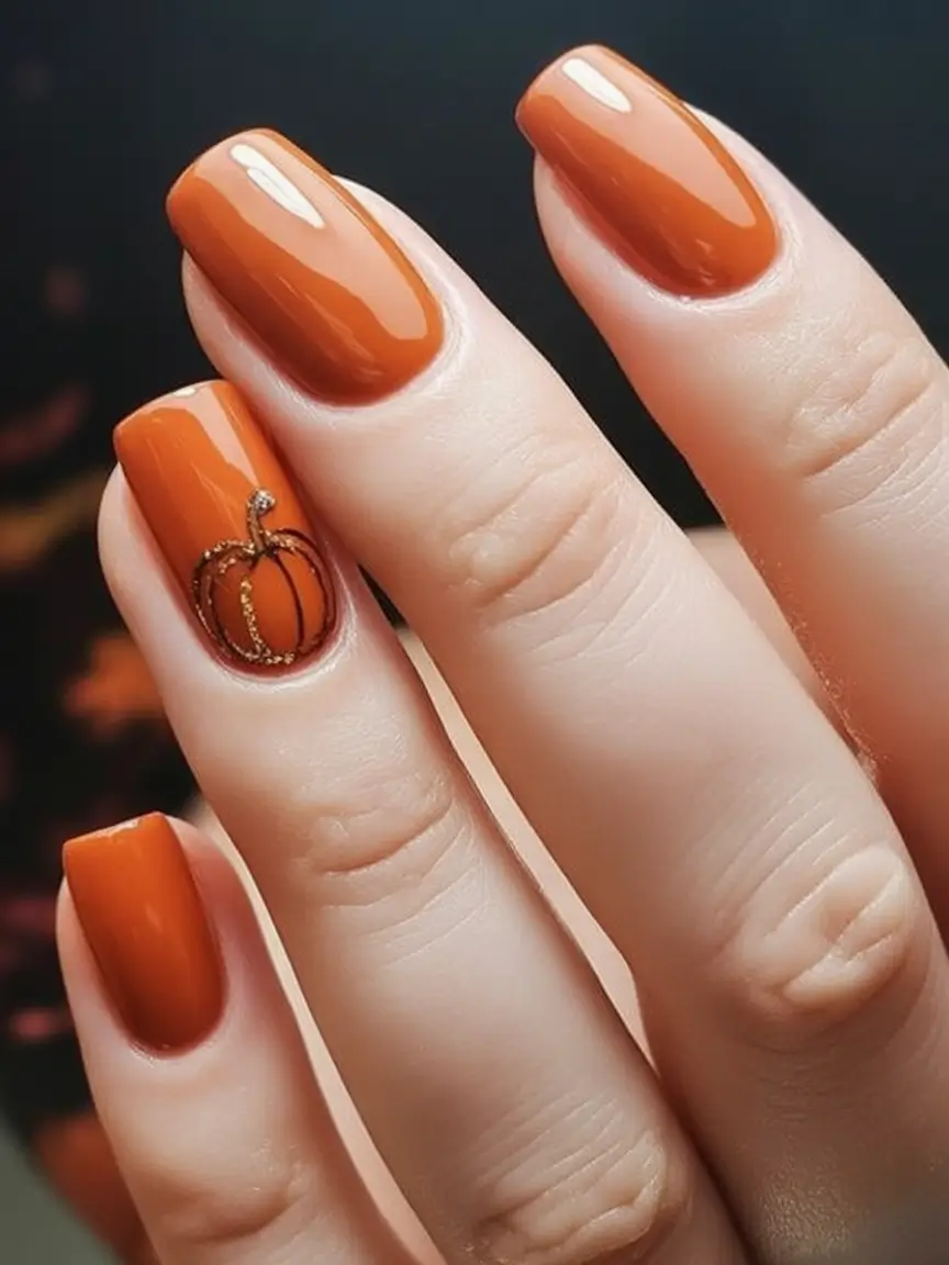 Trendy Fall Season Nails Designs Ideas 2025 Pumpkin Spice Acrylic Glow