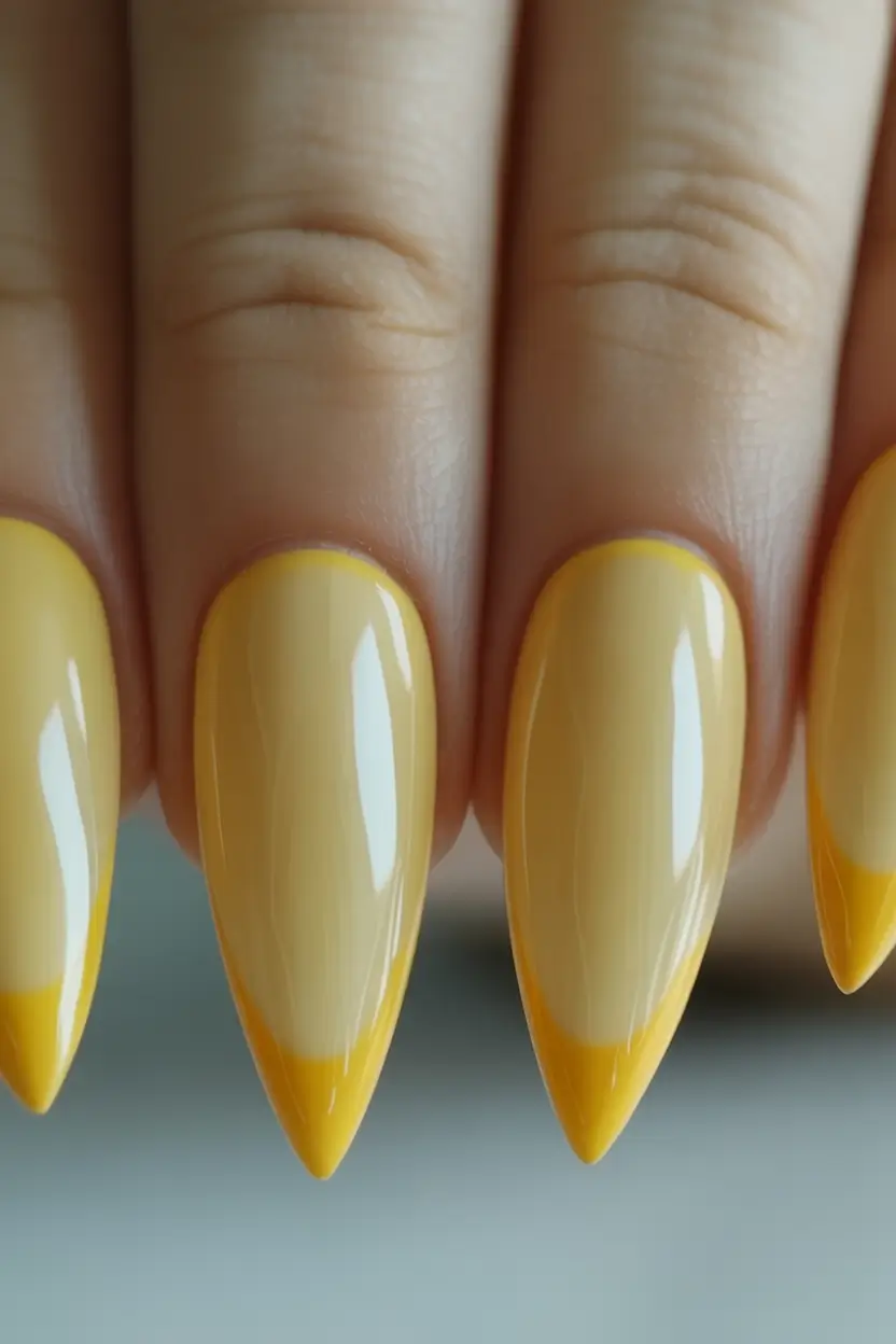 trendy shades of fall nail colors 2025 honey yellow french revival
