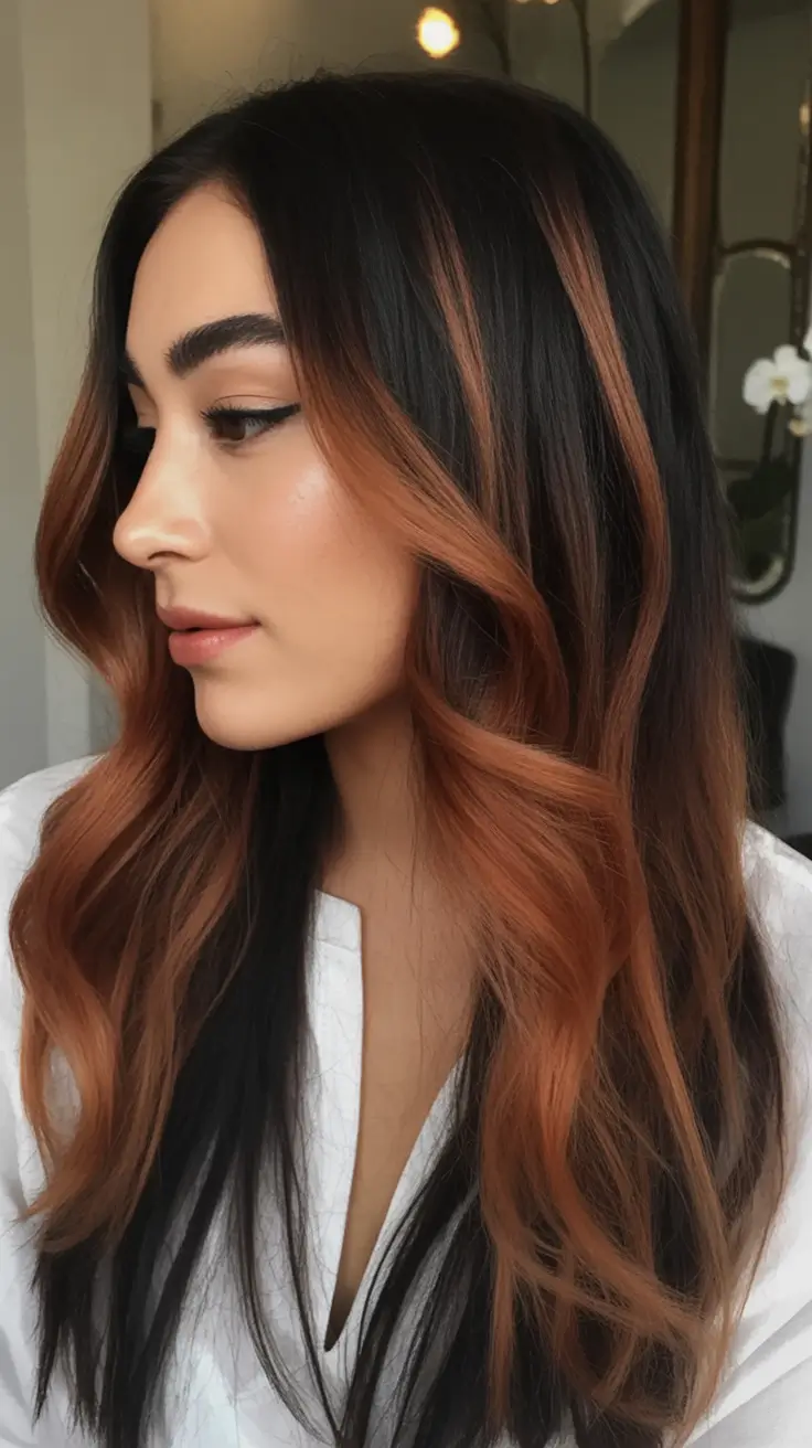 Warm Hair Colors to Try This Fall 2025 Chestnut Melt With Sleek Waves