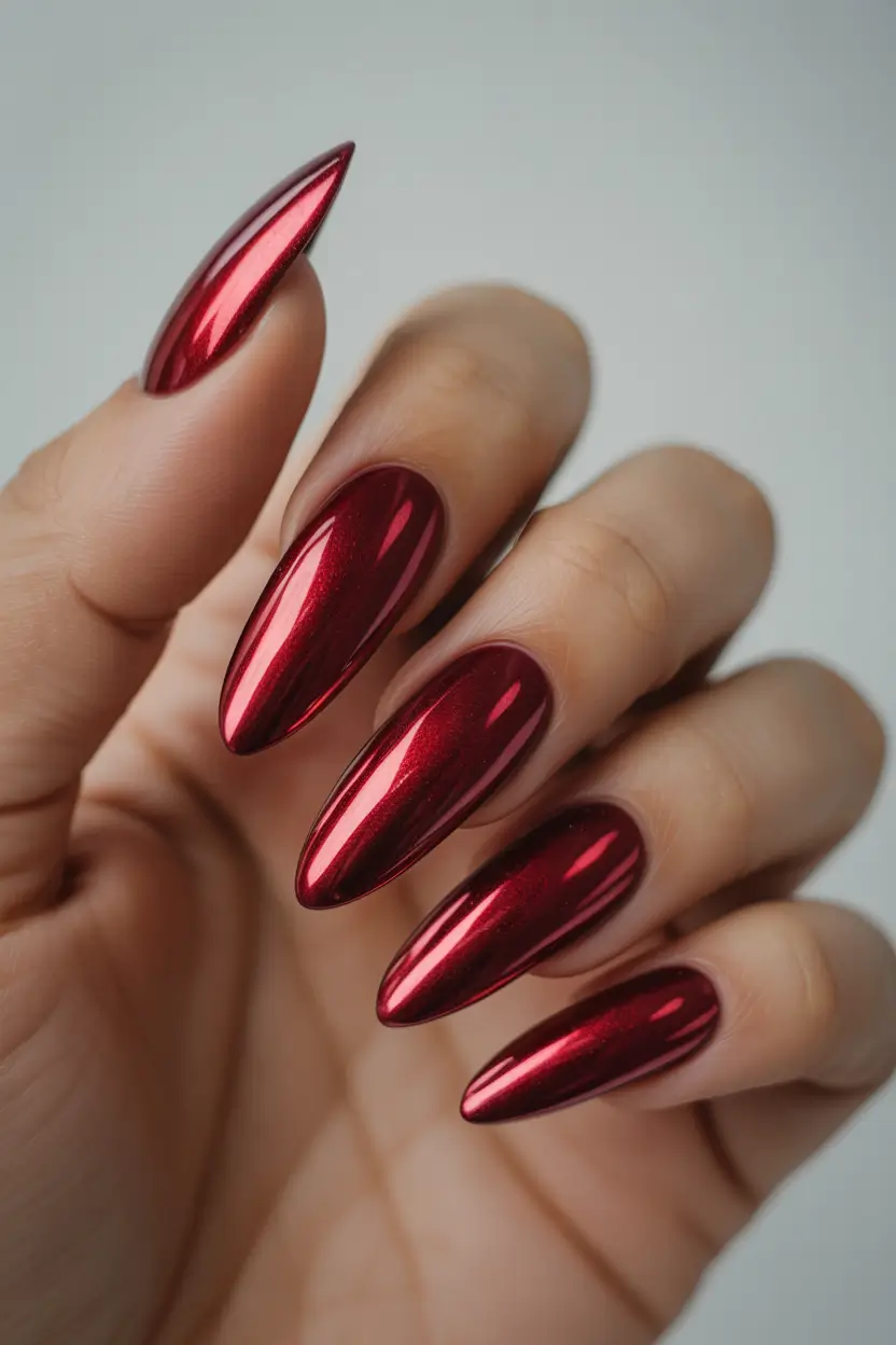2025 Dark Fall Nails Classic Ruby Chrome