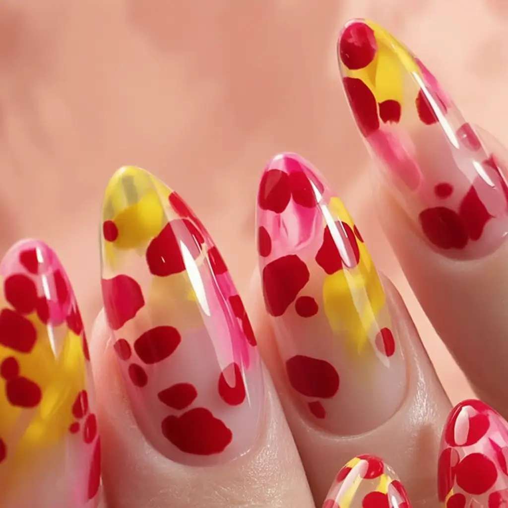 2025 Fall Acrylic Nails Ideas for Short and Long Lengths Glossy Watercolor Leopard