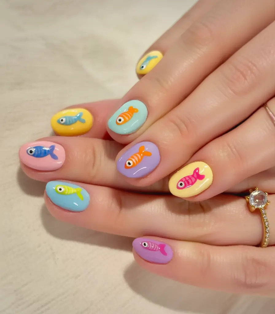 2025 Fall Acrylic Nails Ideas for Short and Long Lengths Glossy Tortoiseshell with a Negative Space Twist