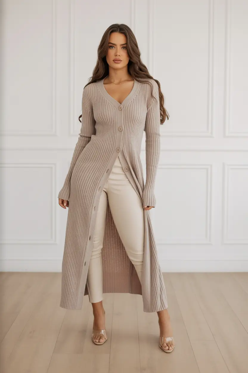 2025 Fall-Winter Fashion Cold Weather Outfits Ideas Longline Cardigan Layers