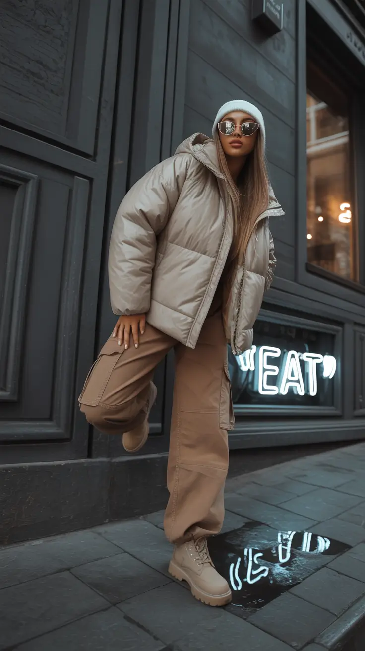 2025 Fall-Winter Fashion Cold Weather Outfits Ideas Streetwear Puffer Attitude